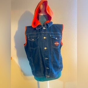 Harley Davidson: denim vest with hood
